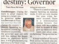 Organic farming Will change India’s destiny: Governor