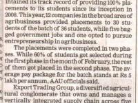 AAU's IABMI bags 100% Placements