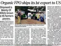 Organic FPO ships its 1st export to US 